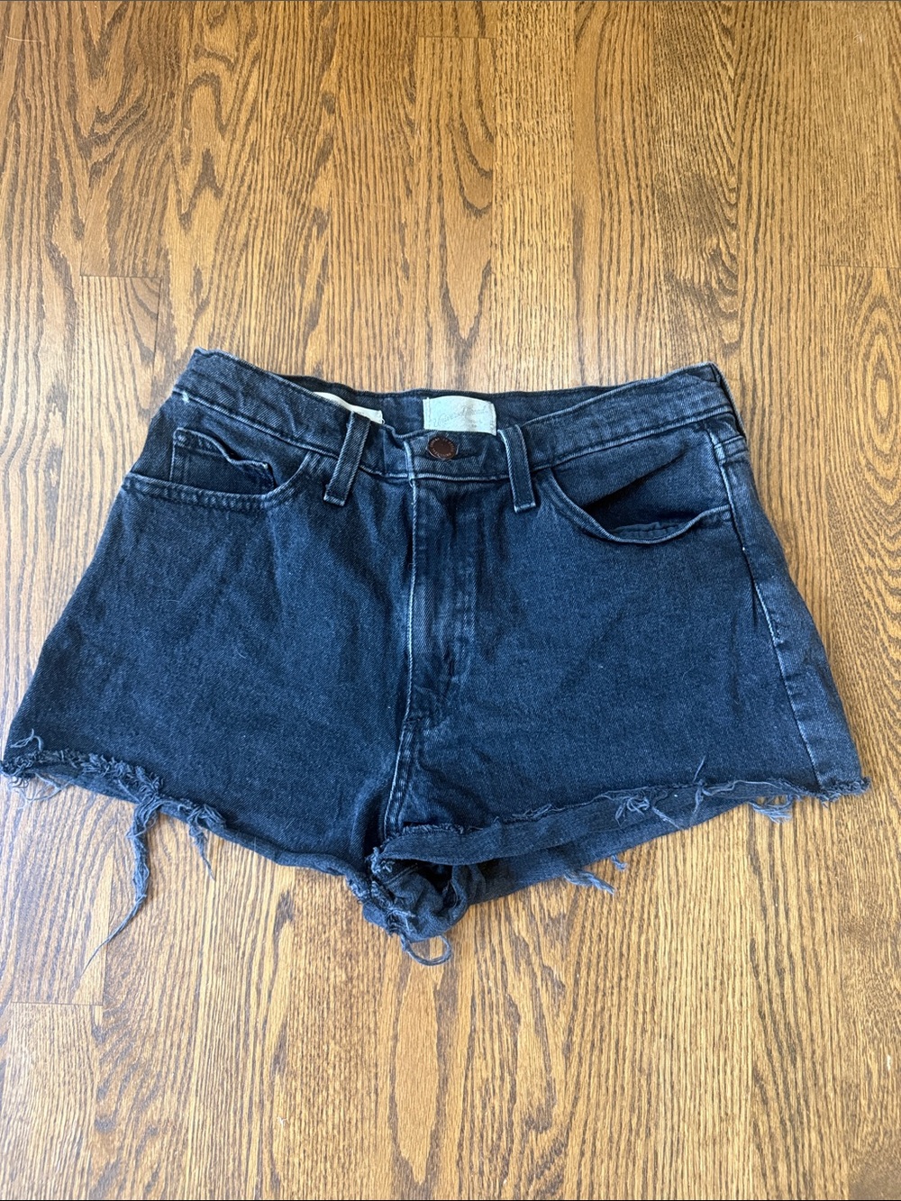 Universal Thread Black Frayed-Hem Denim Shorts